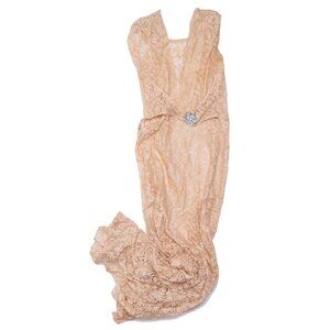 Vintage 1940's Lace Long Dress- Gorgeous Hollywood Nightie